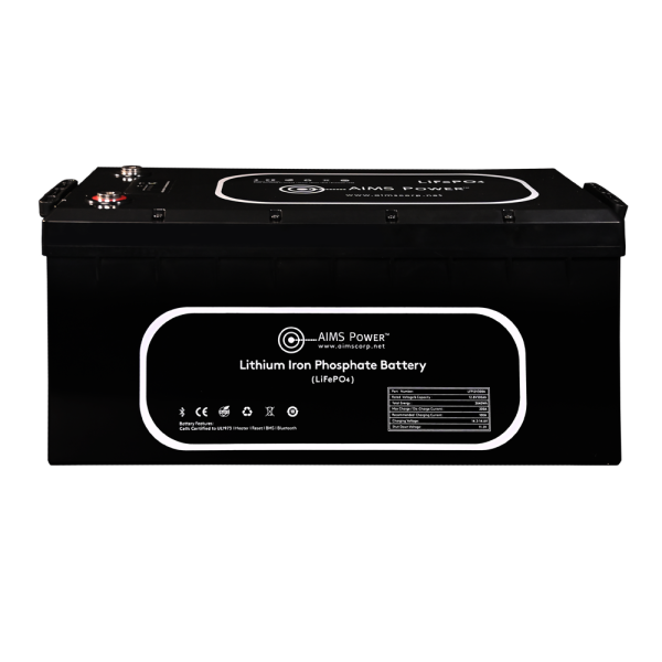 Aims Power Lithium Battery 300Ah 3.84 kW with Wake Up, Heater & BT Monitoring 12V LiFePO4