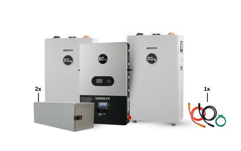 EG4 Hybrid Power Kit | 12kW 120/240V Output 48VDC - 32kWh System Bundle | 1 x EG4 12000XP Inverter + 2 x EG4 WallMount 314Ah All Weather Battery