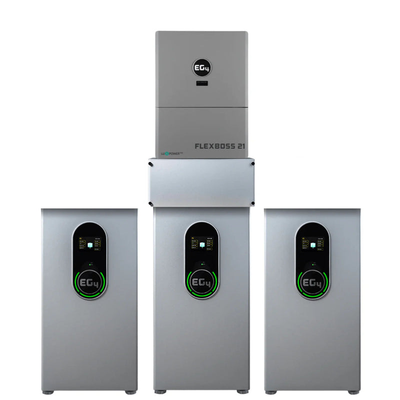 EG4 Hybrid Power Kit | 16kW 120/240V Output 48VDC - 42.9kWh System Bundle | EG4 FlexBOSS21 Hybrid Inverter + 3 x EG4 Wallmount Indoor Battery