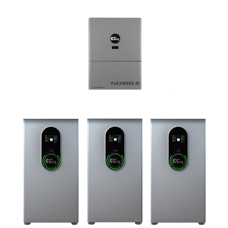 EG4 Hybrid Power Kit | 16kW 120/240V Output 48VDC - 42.9kWh System Bundle | EG4 FlexBOSS21 Hybrid Inverter + 3 x EG4 Wallmount Indoor Battery