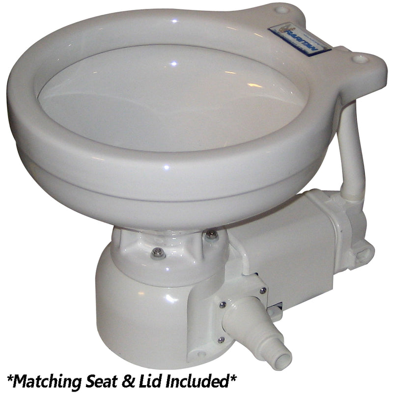 Raritan Sea Era Electric Toilet  Marine Size  Integral Pump  Straight  90 Discharge  12v 160MI012