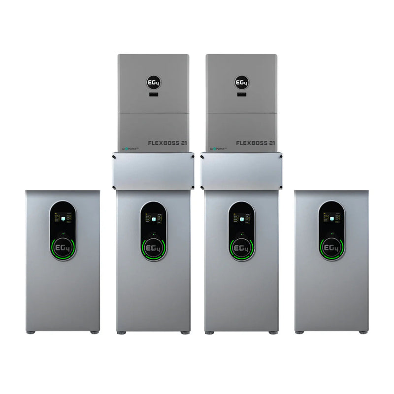 EG4 Hybrid Power Kit | 32kW 120/240V Output 48VDC - 57.2kWh System Bundle | 2 x EG4 FlexBOSS21 Hybrid Inverter + 4 x EG4 Wallmount Indoor Battery