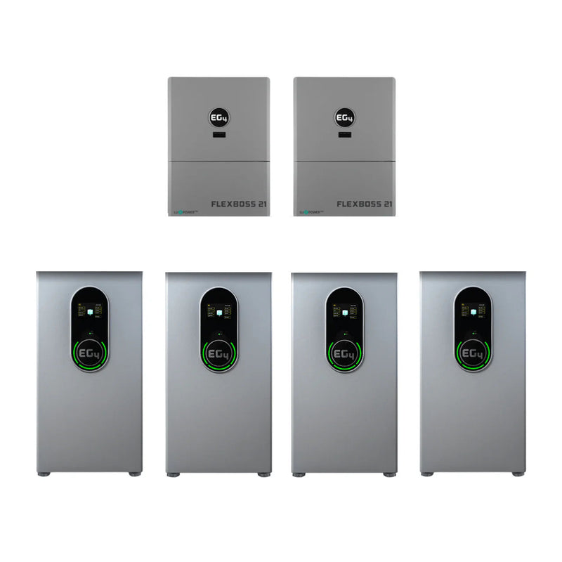 EG4 Hybrid Power Kit | 32kW 120/240V Output 48VDC - 57.2kWh System Bundle | 2 x EG4 FlexBOSS21 Hybrid Inverter + 4 x EG4 Wallmount Indoor Battery