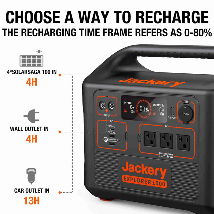 Jackery Explorer 1500 Portable Power Station Solar Generator