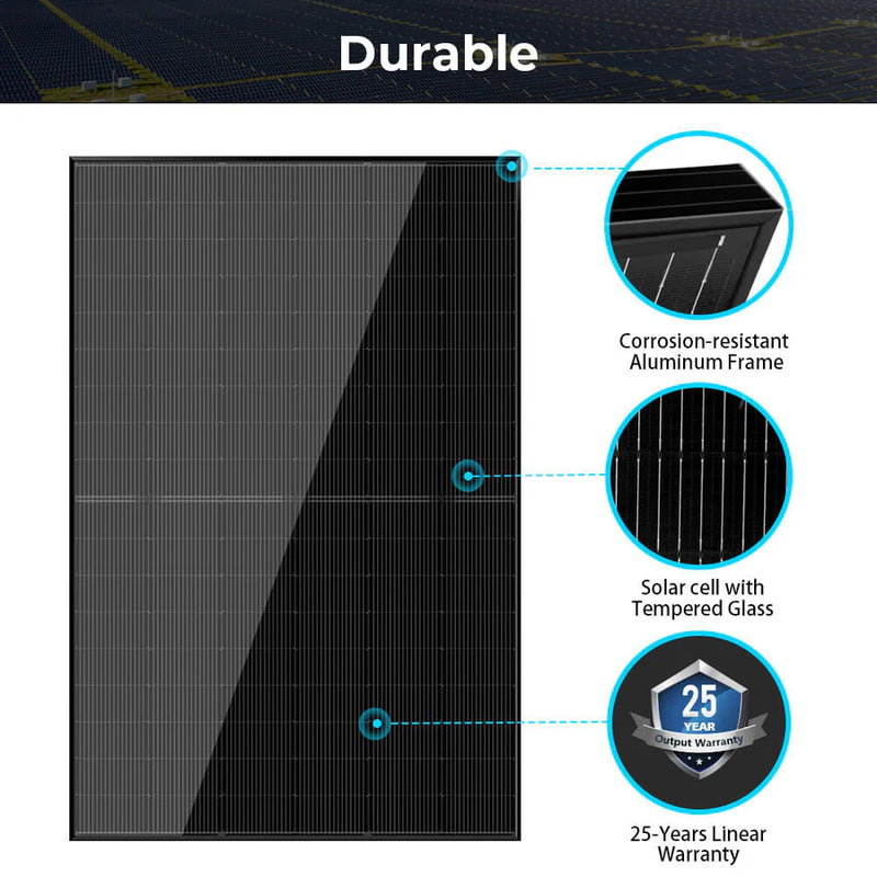 SunGold Power 440W Mono Black N-Type Solar Panel UL61730 CEC Listed