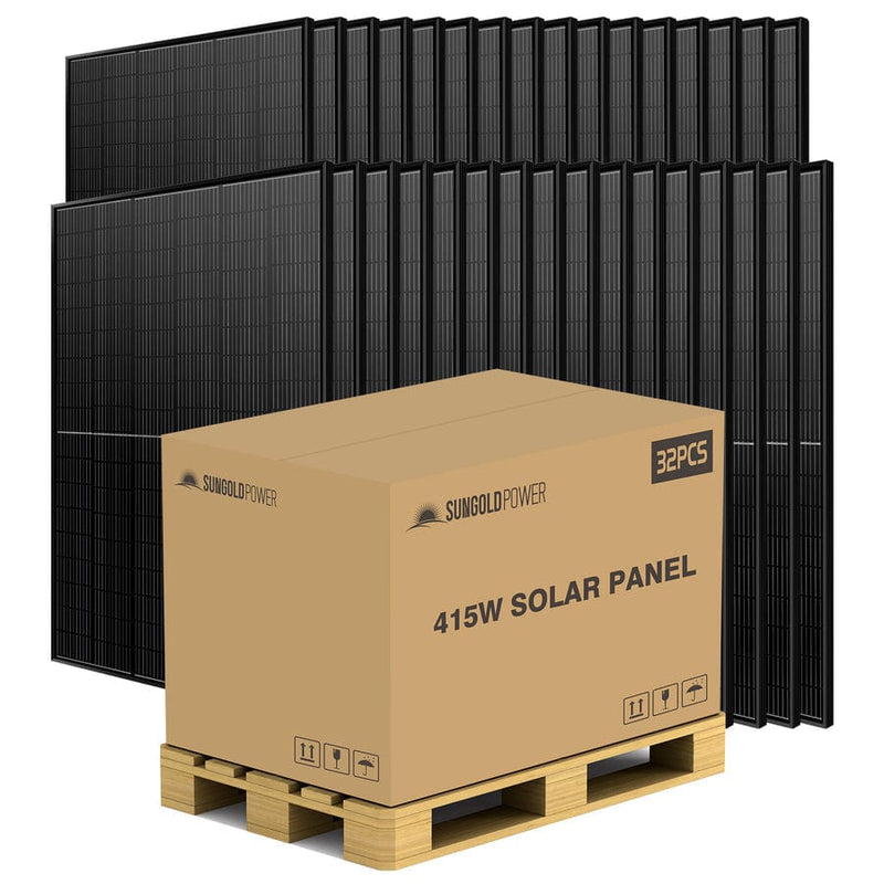 SunGold Power 415 Watt Mono Black Solar Panel (32 Panels)