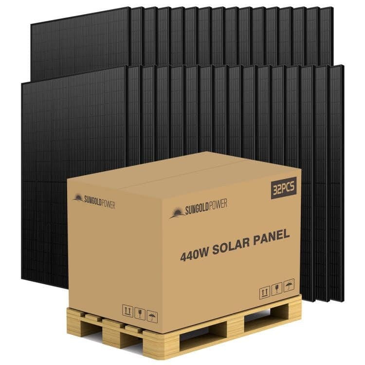 SunGold Power 440W Mono Black PERC Solar Panel (32 Panels)