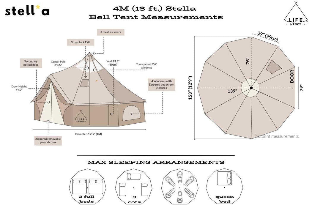 Life InTents 13' (4M) Stella™ Stargazing Canvas Tent