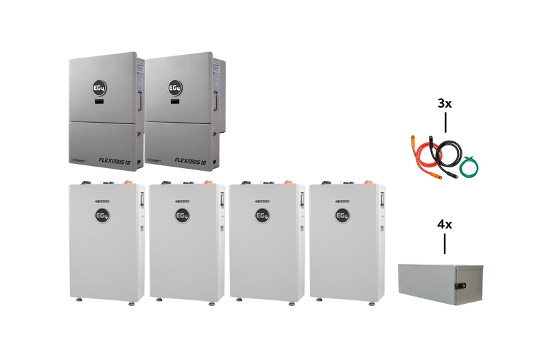 EG4 Hybrid Power Kit | 26kW 120/240V Output 48VDC - 64kWh System Bundle | 2 x EG4 FlexBoss18 Hybrid Inverter + 4 x EG4 All-Weather 314Ah Battery
