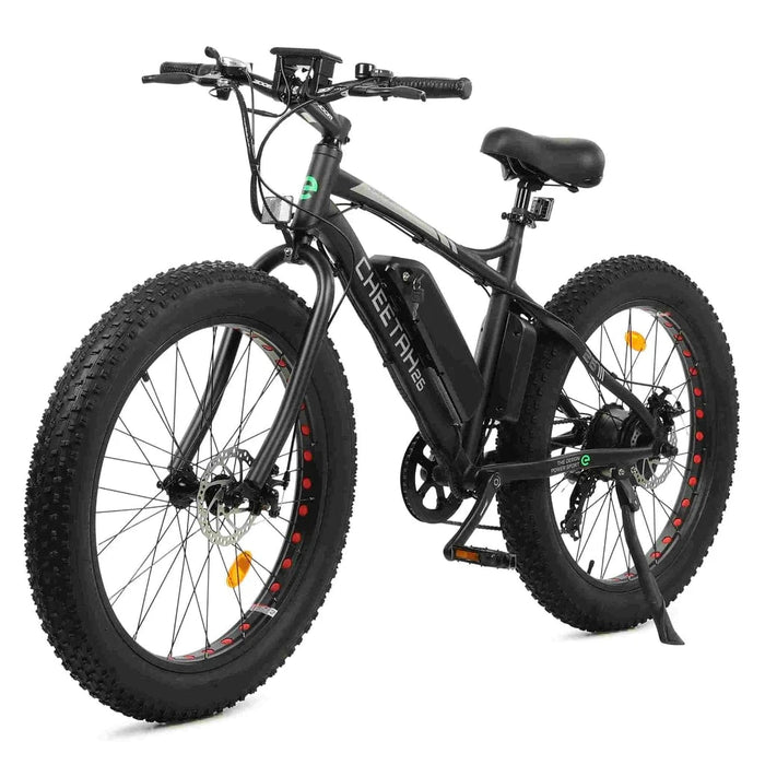 Ecotric Cheetah 26" Fat Tire Electric Bike - Matte Black