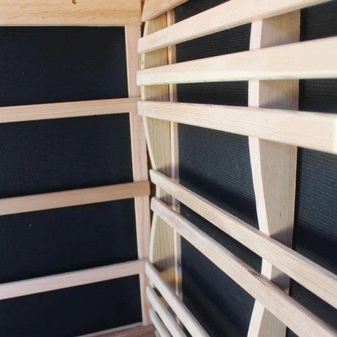 Enlighten InfraNature Duet Diamond 4 Corner Peak Roof Hybrid Infrared/Traditional Outdoor Sauna | 4 Persons