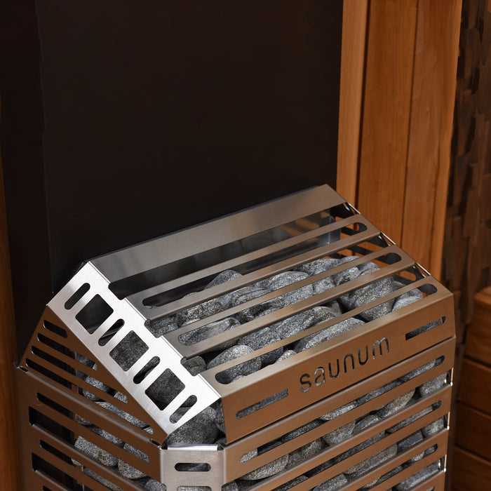 Saunum Air 5 Sauna Heater Air Series, 4.8kW Sauna Heater w/Climate Equalizer, Black