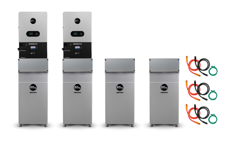 EG4 Hybrid Power Kit | 24kW 120/240V Output 48VDC - 64kWh System Bundle | 2 x EG4 12000XP Inverter + 4 x EG4 WallMount 314Ah Indoor Battery