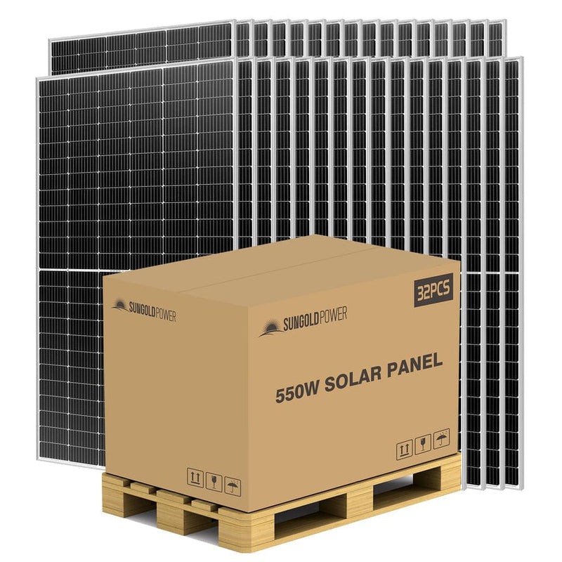 SunGold Power 550 Watt Monocrystalline Solar Panel (32 Panels)