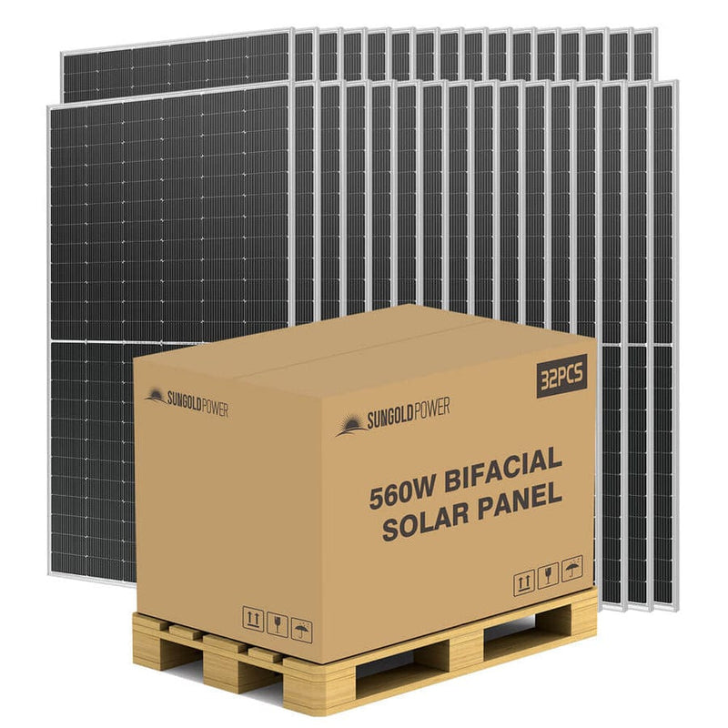 SunGold Power 560 Watt Bifacial PERC Solar Panel (32 Panels)