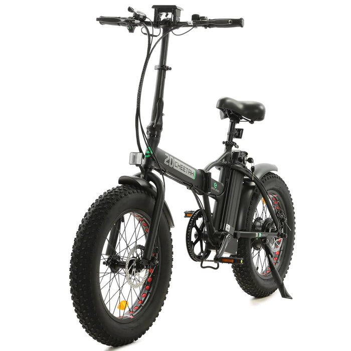 Ecotric 20" Fat Tire Portable and Folding Electric Bike - Matte Black