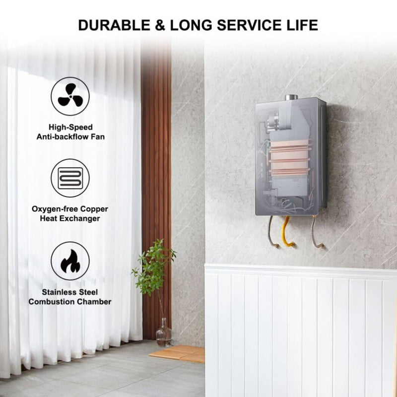 Camplux 4.22 GPM Indoor Tankless Hot Water Heater | Gray