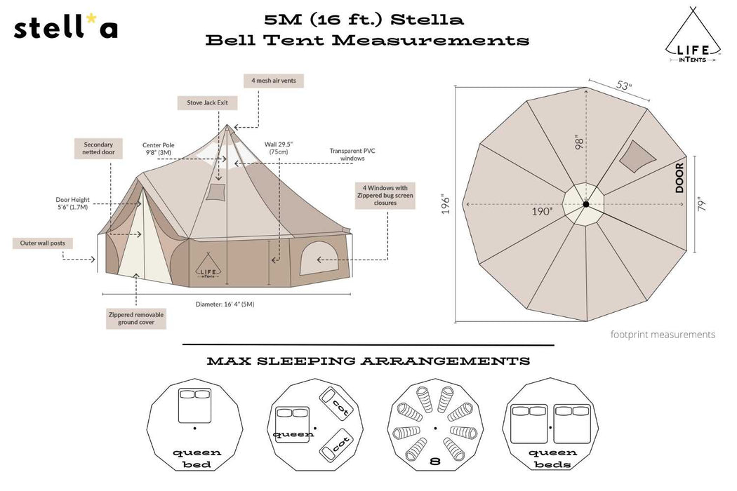 Life InTents 16' (5M) Stella™ Stargazer Bell Tent