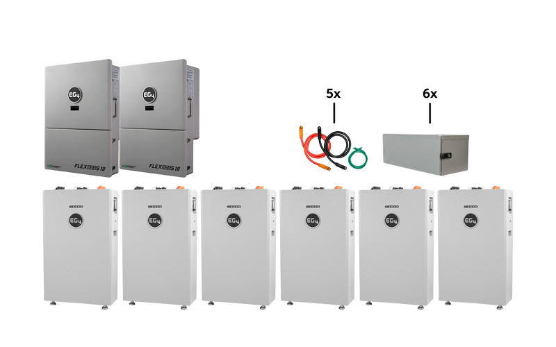 EG4 Hybrid Power Kit | 26kW 120/240V Output 48VDC - 96kWh System Bundle | 2 x EG4 FlexBoss18 Hybrid Inverter + 6 x EG4 All-Weather 314Ah Battery