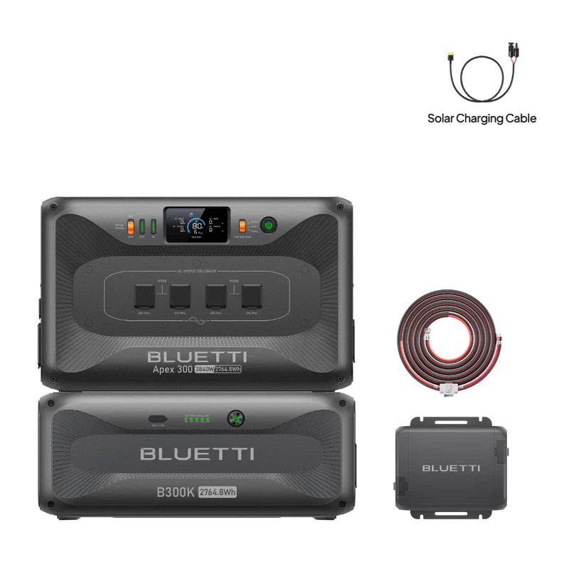 Bluetti Apex 300 Versatile Solar Generator Power Station (3,840W | 2,764.8Wh) + B300K Expansion Battery (2764.8Wh)+ Charger 1