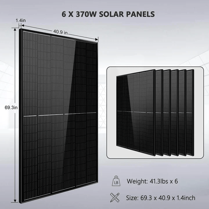 6 x 370W Solar Panels