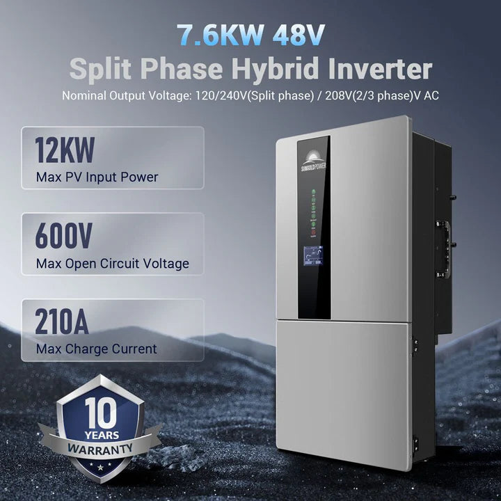 SunGold Power 7.6KW 48V Split Phase Hybrid Inverter
