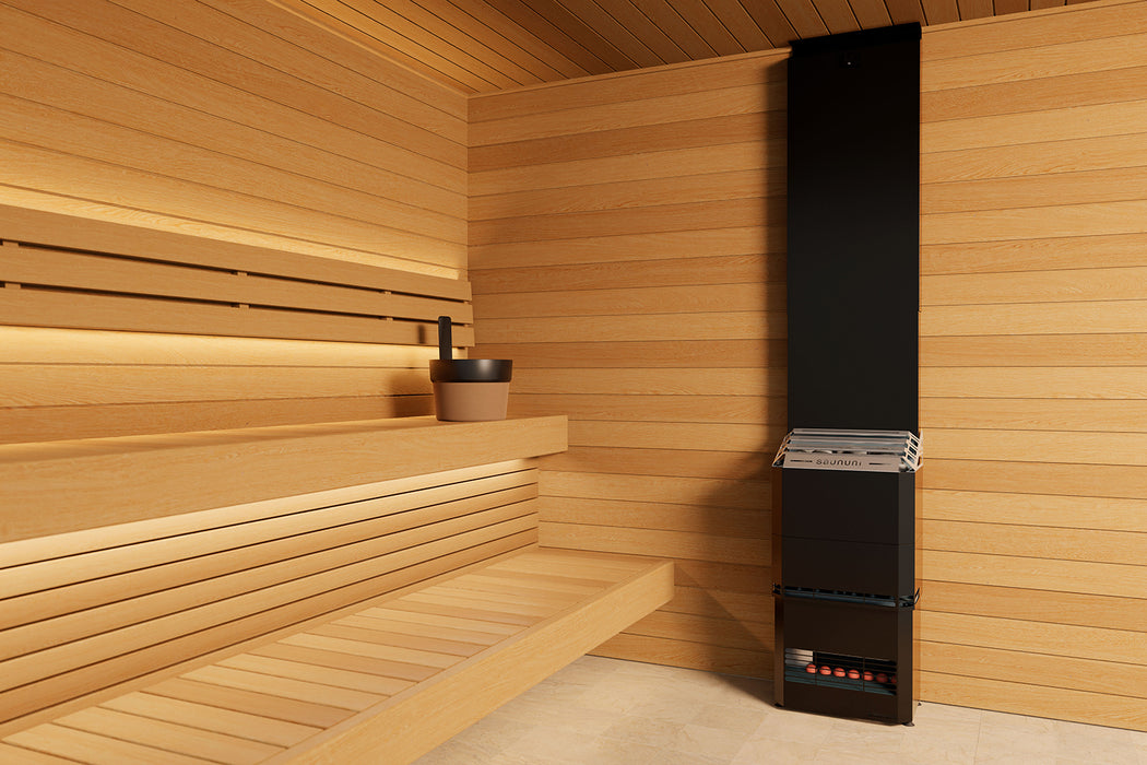 Saunum Air 5 Sauna Heater Air Series, 4.8kW Sauna Heater w/Climate Equalizer, Black