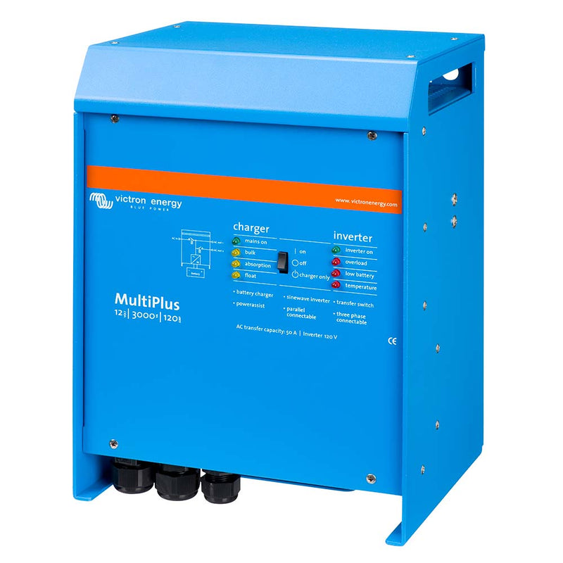 Victron MultiPlus InverterCharger 12 VDC  3000W  120vAC w120AMP Battery Charger  50AMP Transfer Switch PMP123021102