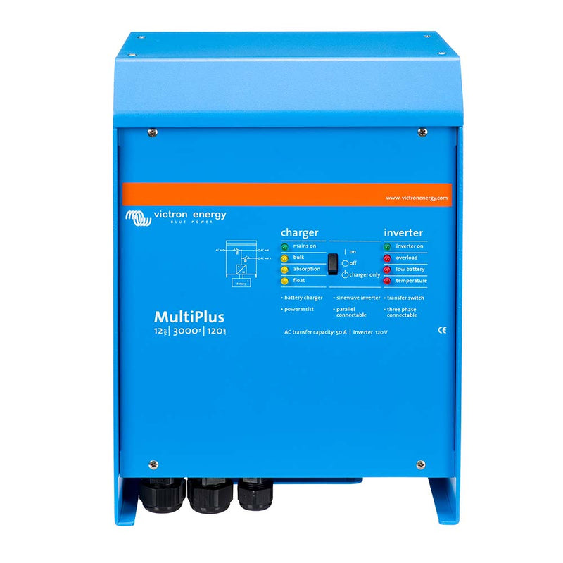 Victron MultiPlus InverterCharger 12 VDC  3000W  120vAC w120AMP Battery Charger  50AMP Transfer Switch PMP123021102