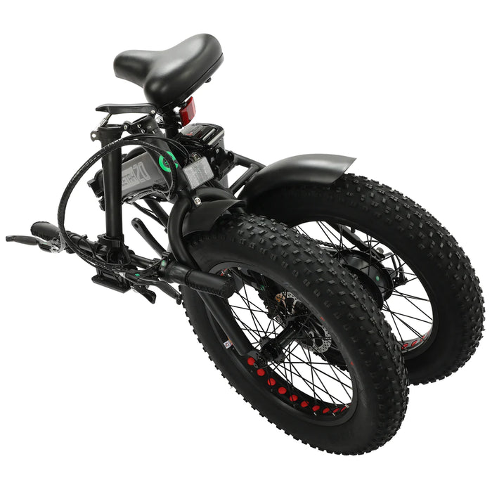 Ecotric 20" Fat Tire Portable and Folding Electric Bike - Matte Black