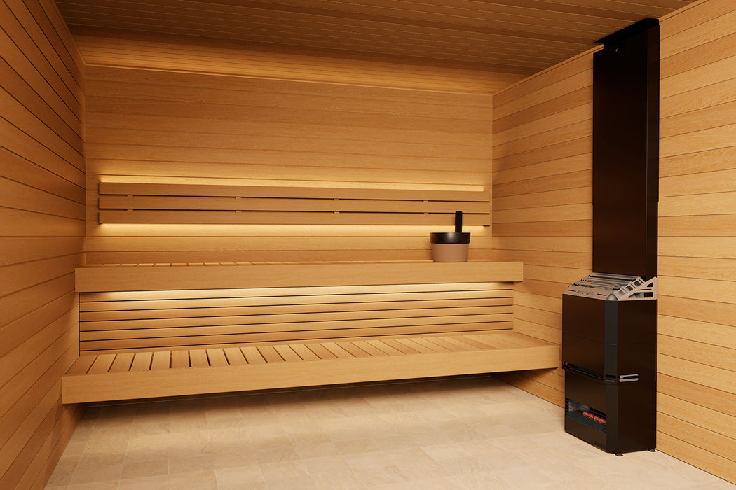 Saunum Air 5 Sauna Heater Air Series, 4.8kW Sauna Heater w/Climate Equalizer, Black