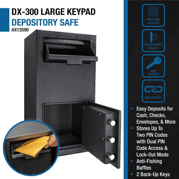 Barska DX Keypad Style One Compartment Depository Safes | Keypad-F Style, Heavy-Walled Steel Construction