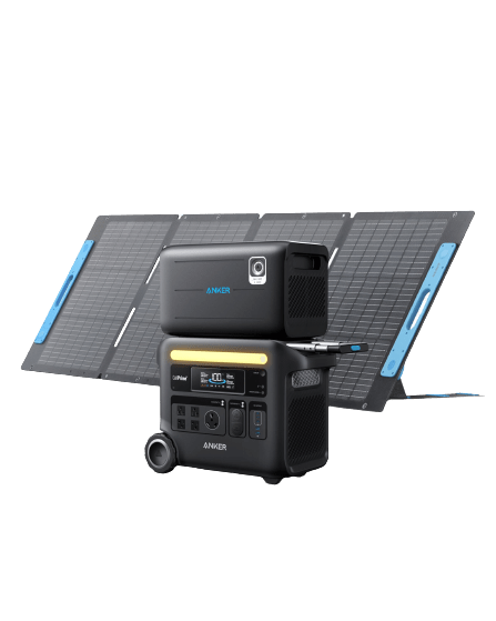 Anker SOLIX F2600 Power Station Solar Generator + Anker 760 Expansion Battery + 200W Solar Panel