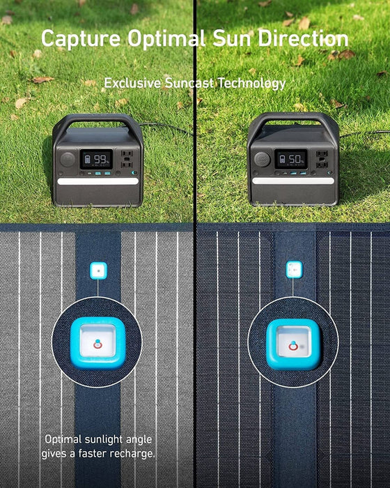 Anker 625 - 100W Solar Panel Capture Optimal Sun Direction