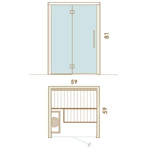 Auroom Cala Glass Indoor Cabin Sauna, Aspen | 4 Persons