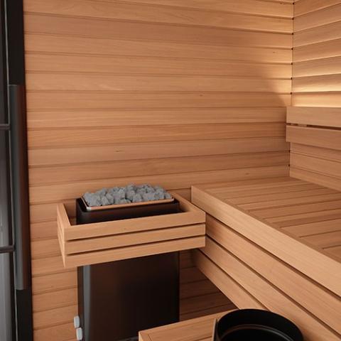 Auroom Mira S Outdoor Modular Cabin Sauna, Black | 2 Persons