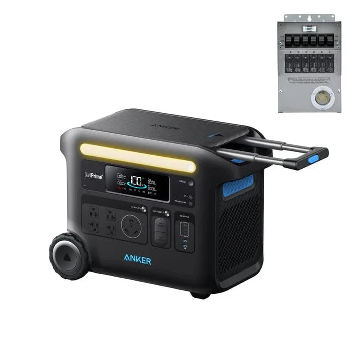 Anker SOLIX F2600 Portable Power Station Solar Generator (2400W | 2560Wh) + 30A Transfer Switch