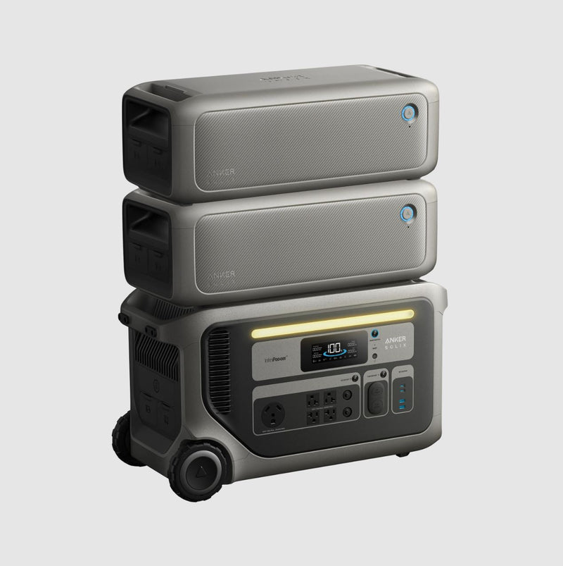 Anker SOLIX F3000 Portable Power Station Solar Generator (3600W | 3072Wh) + 2 Expansion Battery (6144Wh)