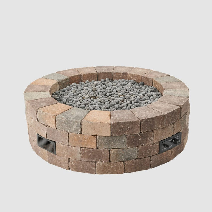 Outdoor Greatroom Bronson Block Round Gas Fire Pit