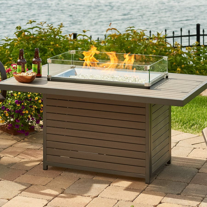 Outdoor Greatroom Brooks Rectangular Gas 50" Fire Pit Table