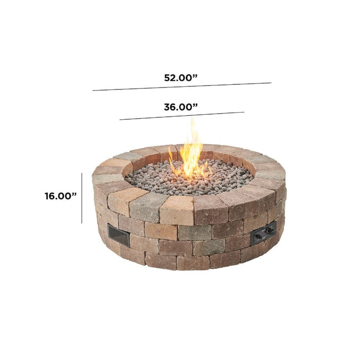 Outdoor Greatroom Bronson Block Round Gas Fire Pit