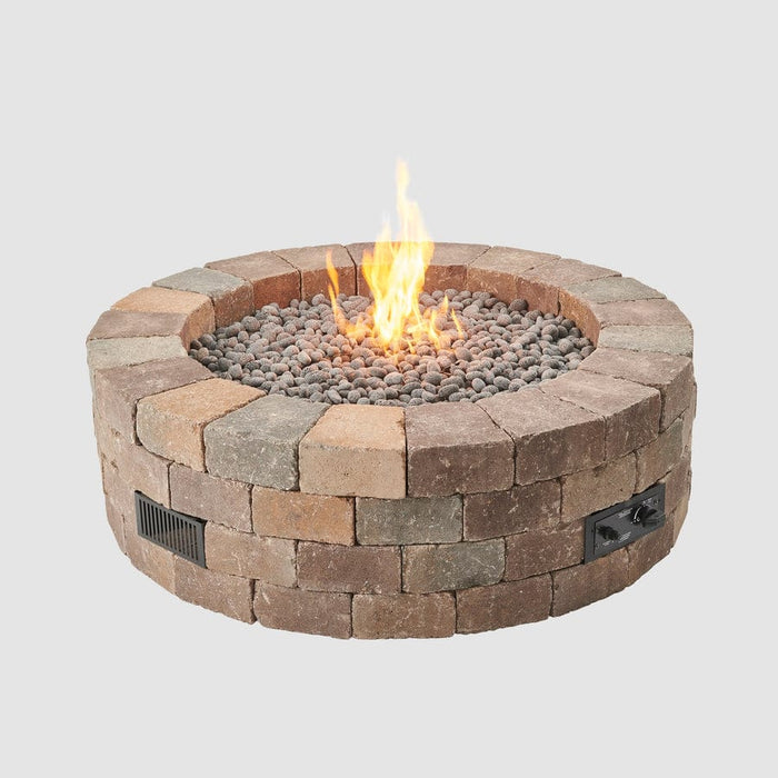 Outdoor Greatroom Bronson Block Round Gas Fire Pit