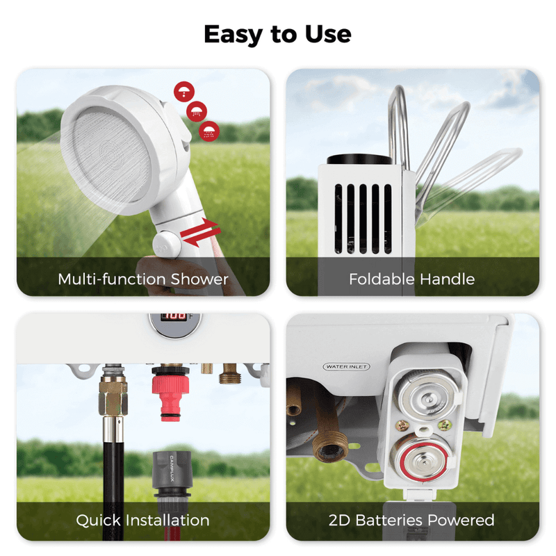 Camplux Portable Water Heater, Camplux 1.58 GPM Tankless Gas Water Heater
