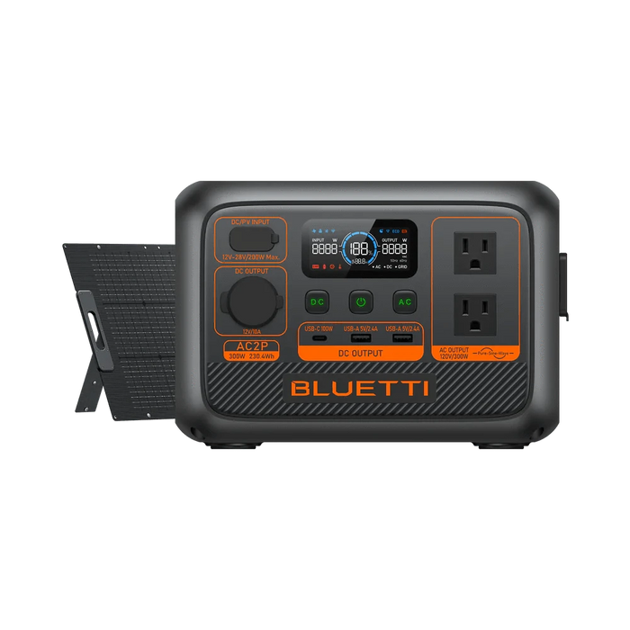Bluetti AC2P Portable Power Station Solar Generator (300W | 230.4Wh)