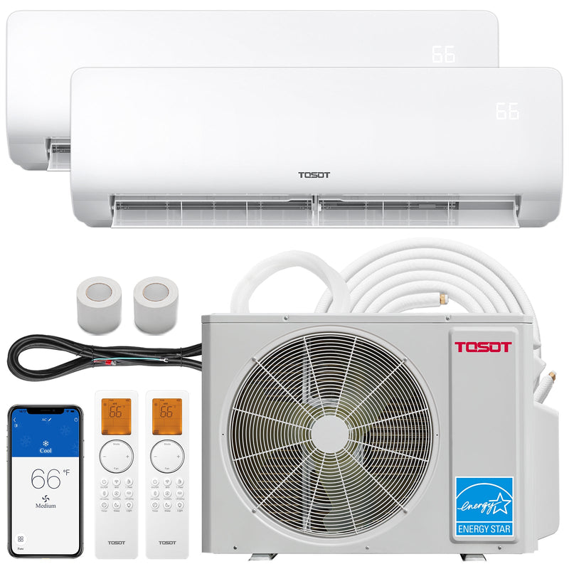 TOSOT Direct 24,000 BTU Dual Zone Mini Split Air Conditioner - Heat Pump