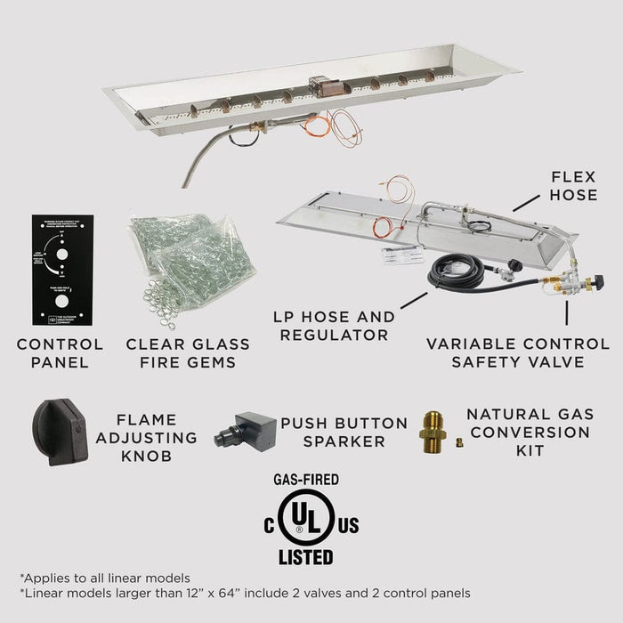 Outdoor Greatroom Crystal Fire Plus Linear Gas Burner