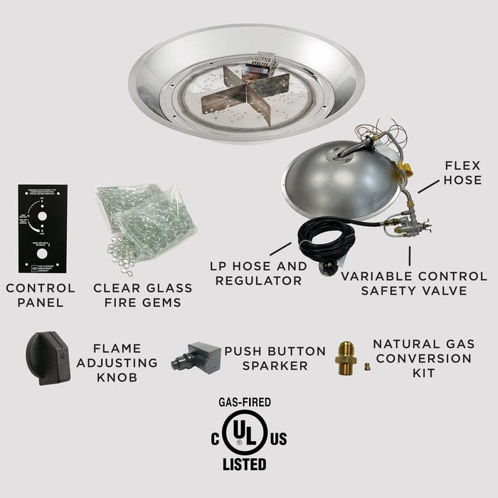 Outdoor Greatroom Crystal Fire Plus Round Gas Burner