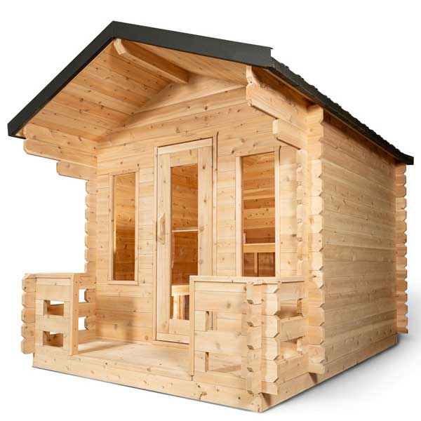 Dundalk Leisurecraft Canadian Timber Georgian Cabin Sauna with Porch | 6 Persons