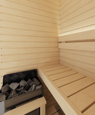 Auroom Cala Glass Mini Cabin Sauna, Aspen | 1 Person