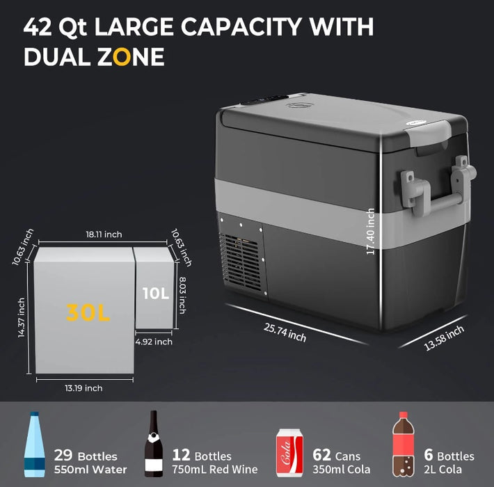BougeRV 42 Quart (40L) Portable Fridge/Freezer